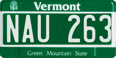 VT license plate NAU263