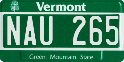 VT license plate NAU265