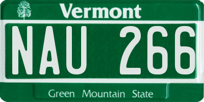 VT license plate NAU266