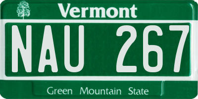 VT license plate NAU267