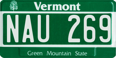 VT license plate NAU269