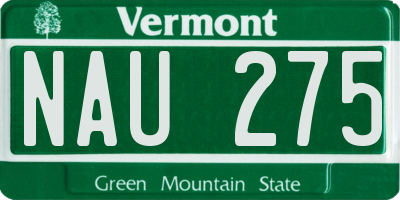 VT license plate NAU275