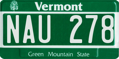 VT license plate NAU278
