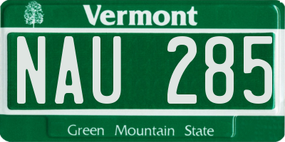 VT license plate NAU285