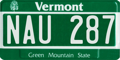 VT license plate NAU287