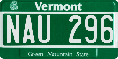 VT license plate NAU296