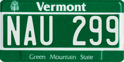VT license plate NAU299