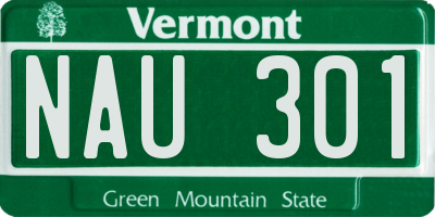 VT license plate NAU301