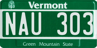 VT license plate NAU303