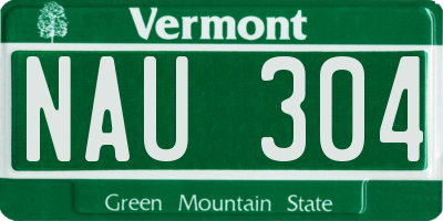 VT license plate NAU304