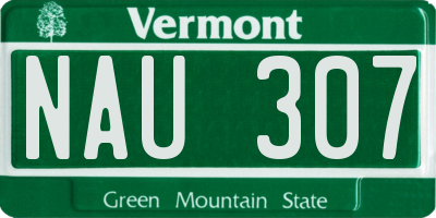 VT license plate NAU307