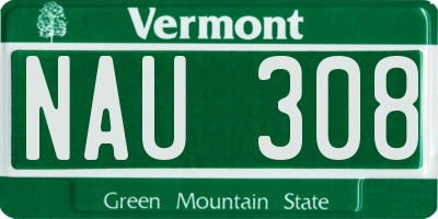VT license plate NAU308