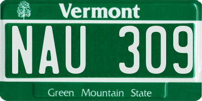VT license plate NAU309