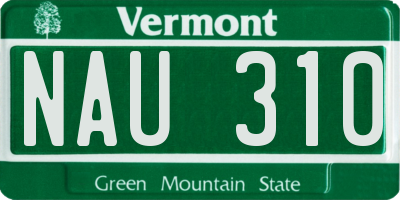 VT license plate NAU310