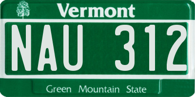 VT license plate NAU312