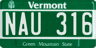 VT license plate NAU316