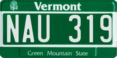 VT license plate NAU319