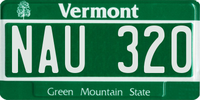 VT license plate NAU320