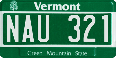 VT license plate NAU321