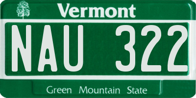VT license plate NAU322