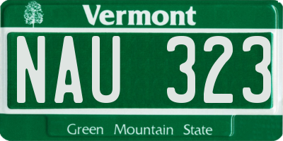 VT license plate NAU323