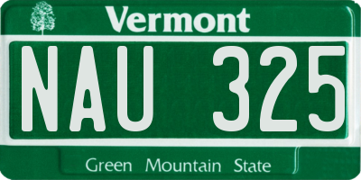 VT license plate NAU325