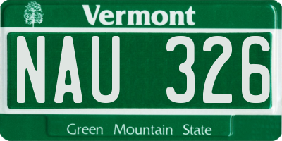VT license plate NAU326
