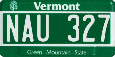 VT license plate NAU327