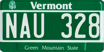 VT license plate NAU328