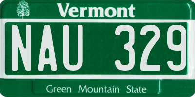 VT license plate NAU329