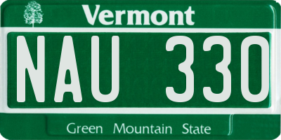 VT license plate NAU330