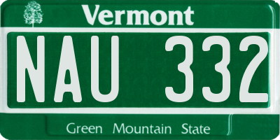 VT license plate NAU332