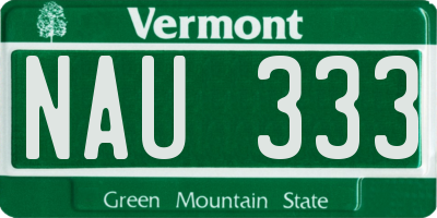 VT license plate NAU333