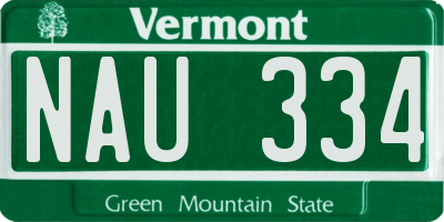 VT license plate NAU334