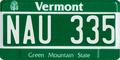 VT license plate NAU335