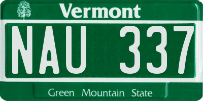 VT license plate NAU337