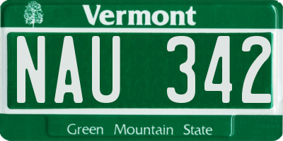 VT license plate NAU342