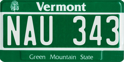 VT license plate NAU343