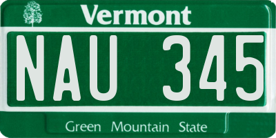 VT license plate NAU345