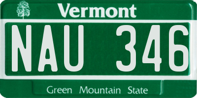 VT license plate NAU346