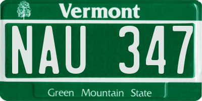 VT license plate NAU347