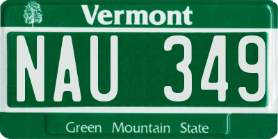 VT license plate NAU349