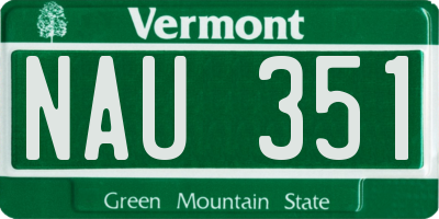 VT license plate NAU351