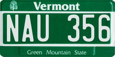 VT license plate NAU356