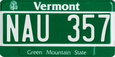 VT license plate NAU357