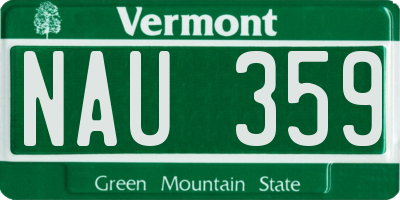VT license plate NAU359