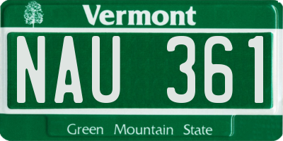 VT license plate NAU361
