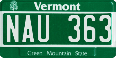 VT license plate NAU363