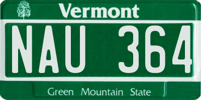 VT license plate NAU364