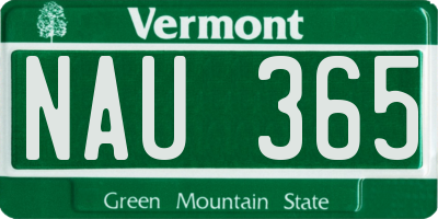 VT license plate NAU365